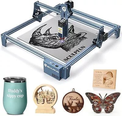 SCULPFUN S9 DIY CNC Laser Engraving Machine Laser Engraver Cutter 410x420mm UK • £245.99