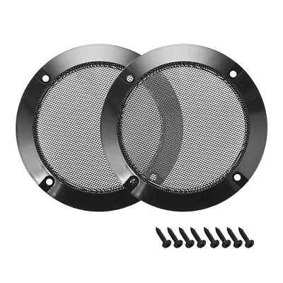 2pcs 3  Speaker Grill Mesh Decorative Circle Woofer Guard Protector Cover Black • $7.58