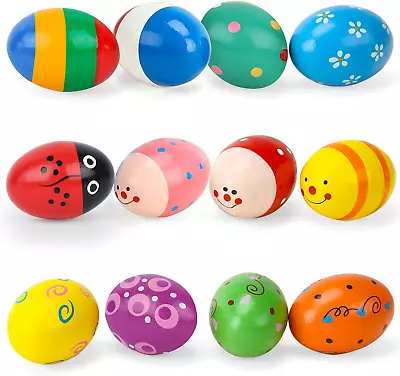 12PCS Wooden Percussion Musical Eggs Maracas Egg Shakers For Party Favors Easter • $18.15