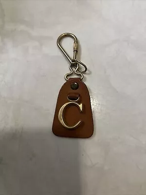 Vintage Leather Cowhide Key Chain Letter C • $9.99