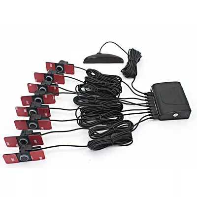 Hidden Car Parking Sensor 8Pcs Black Backup Flat Radar Detector System Universal • $53.90