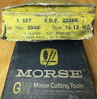 Vintage GW Morse Cutting Tools Size 1/2-13 NC 3 Flutes • $12.95