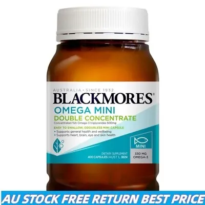 Best Price Blackmores Omega Mini Double Concentrate 400 Capsules Fish Oil Omega3 • $28.75