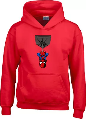 Boy Girl Spiderman Hoodie Funny MARVEL Avengers Gifts Unisex Superheroes Hood • £23.99