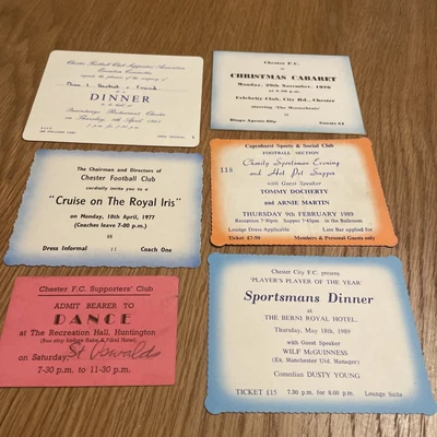 £1.99 • Buy Chester Fc Supporters Association 6 Various Tickets/invitations 
