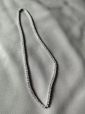 925 Sterling Silver Iced Out White Tennis Chain Necklace 24  - 5mm CZ • £135