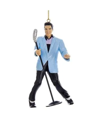 Kurt Adler 4.5 Inch Elvis In Blue Hound Dog Suit Christmas Ornament • $22.49