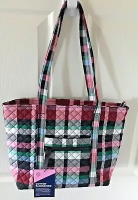 Vera Bradley ~  Ribbons Plaid  ~ Small Vera Tote Bag ~ NWT • $67.50