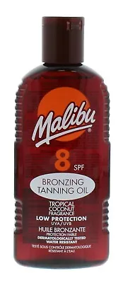 Malibu Bronzing Tanning Oil SPF 8 Low Protection 200ml Tropical Coconut Sun Care • £7.55