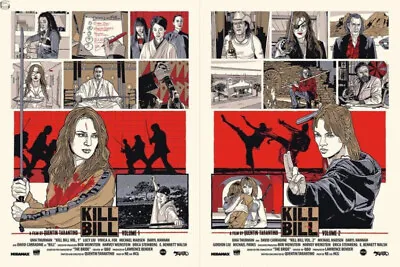 Kill Bill 1 & 2 Stout Mondo BNG New Flesh Uma Thurman The Bridge X/50 Handbill • $200