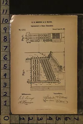 1871 Patent+litho Babcock Wilcox N York Steam Generator Railroad Engineer Pata01 • $49.95