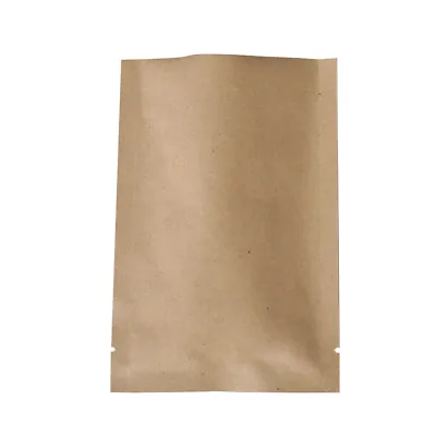 100x Flat Kraft Metallized Mylar Open Top Bags Outer Size 2.4x3.5  Tear Notch • £8.48