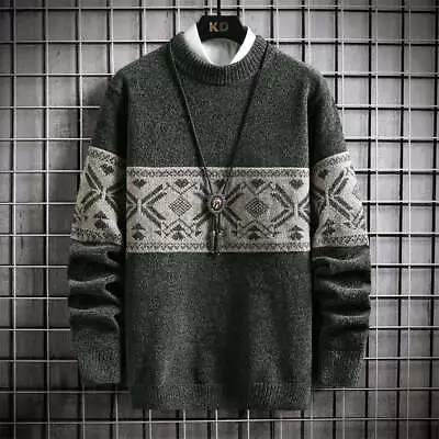 New Semi High Collar Chenille Men's Warm Sweater • $49.39