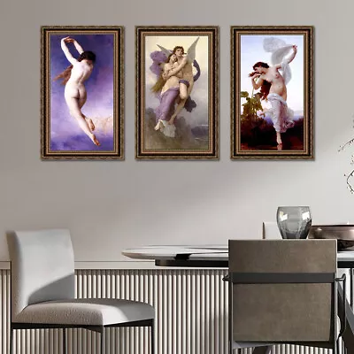 Framed Art Combo Painting 3 PCS Series#4 By William Adolphe Bouguereau Fine Art • $232.89