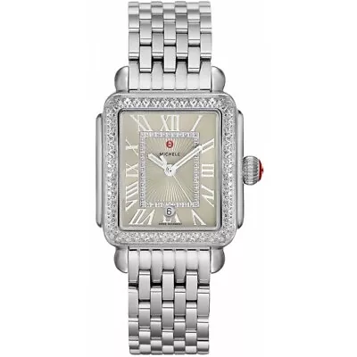 Michele Deco Madison Stainless Steel Cashmere Diamond Dial Watch MWW06T000165 • $1350