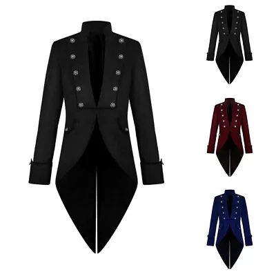 Fashionable Men's Vintage Victorian Frock Coat Gothic Steampunk Jacket • $55.67