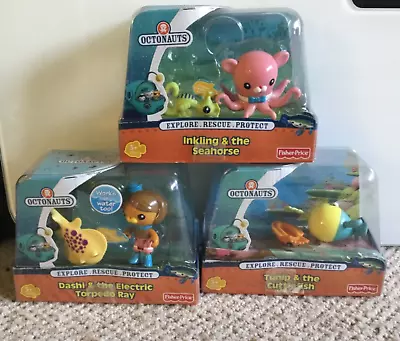 Octonauts Toys X3 Inkling & The Seahorse Turnip & Cuttlefish Dashi Torpedo Ray • £59.95