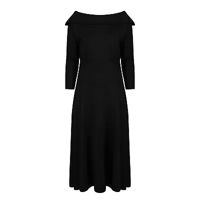 Black Vintage 1950s Dress Lindy Bop Jackie O Inspired 1960s Swing BNWT Size 8 • £20.49