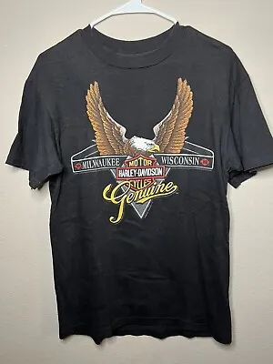 RARE Vintage Harley Davidson Shirt 1993 Skip Fordyce Riverside Sz. M Eagle Dice • $39.99