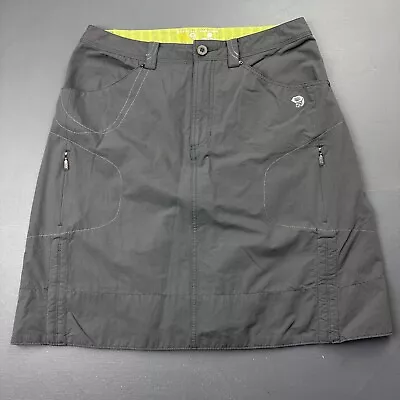 Mountain Hardwear Skirt Womens 8 Gray Hiking Outdoor Zip Pockets Adjustable Ruch • $22.88