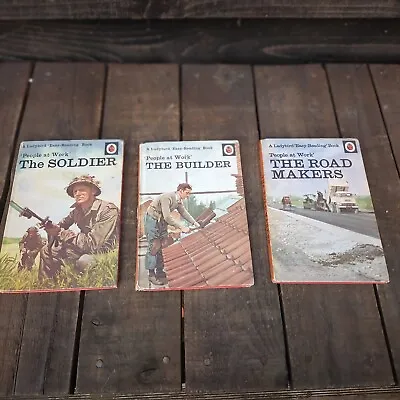 3 Ladybird Books – People At Work Soldier Road Maker & Builder FREE P&P  • £8.80