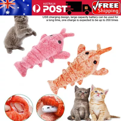 Electric Moving Cat Interactive Toy Floppy Lobster Pet Dog Wagging Plush Toys • $14.95