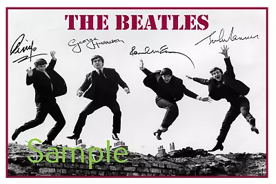 The Beatles Lennon McCartney Starr Harrison Large Signed 12x18 Inch Photograph  • $28.95