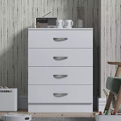 Banos Chest Of Drawers 4 Drawer Modern Bedroom Furniture Storage Cabinet White • £49.99