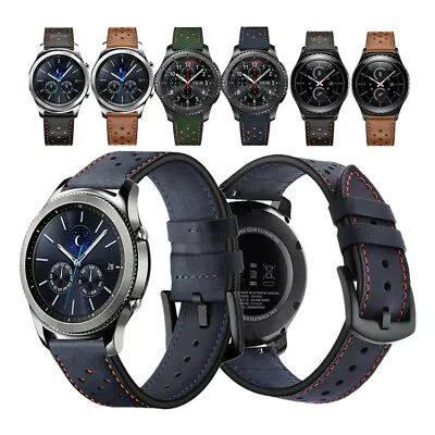 For Samsung Gear S3 Frontier Classic Watch Band 22mm Dots Genuine Leather Strap • $14.99