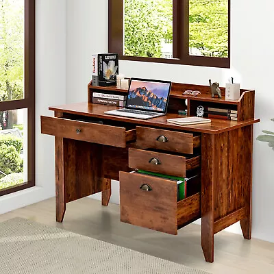 Computer Desk PC Laptop Writing Table Workstation Student Study Rustic Brown • $279.99