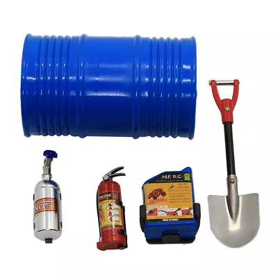 Rc Car Accs Fire Extinguisher Oil Drum Shovel For Axial SCX10 TRAXXAS TRX4 1/10 • $21.57