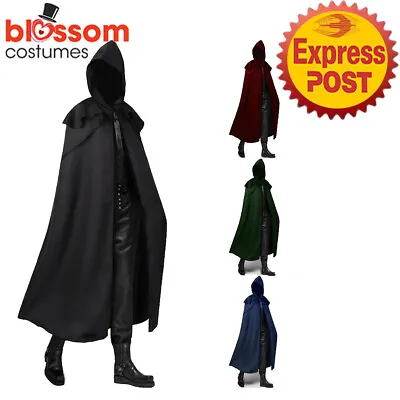 N831 Medieval Assassin Gothic Hooded Robe Renaissance Halloween Costume Cosplay • $29.11