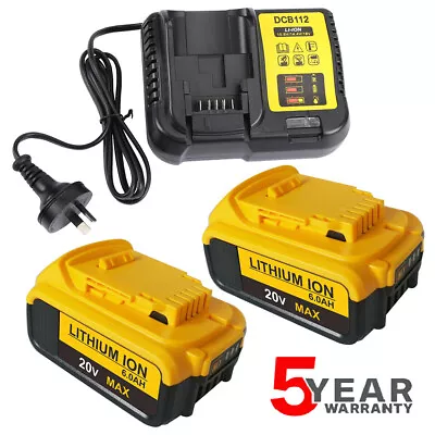 For Dewalt DCB205 20V MAX XR 6.0Ah Compact Lithium Power Tool Battery Charger • $38.97