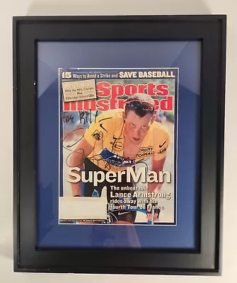£48.45 • Buy Lance Armstrong Signed Sports Illustrated Cover 8/5/02 Cycling Tour France Frame