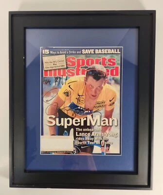 £48.45 • Buy Lance Armstrong Signed Sports Illustrated Cover 8/5/02 Cycling Tour France Frame
