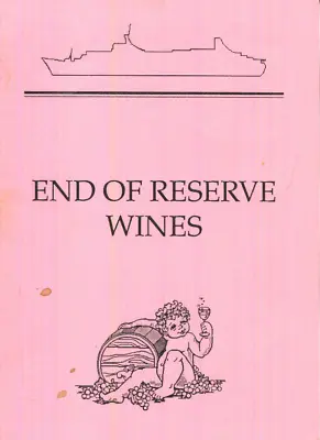 P&O Orient Lines SS CANBERRA End Of Reserve Wines Card • £1.45