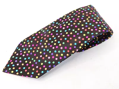 DUCHAMP LONDON DOTS BLACK Men's Neck Tie  MADE IN England All Silk • $48