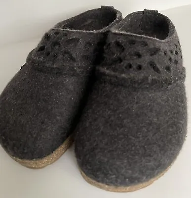 Haflinger Women’s Size 5 (36) Charcoal “Lacey” Clog No Signs Of Wear • $54.99
