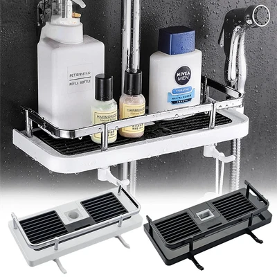 £7.89 • Buy Bathroom Shelf Shower Pole Caddy Rack Storage Organiser Tray Holder Accessories