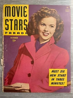 1945 Oct MOVIE STARS PARADE Magazine VG+ 4.5 Shirley Temple COVER ONLY • $15.25