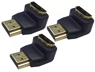 3 Pack - HDMI Right Angle Male Female 90 Degree Adapter Connector 4K UHD 1080P • $7.59