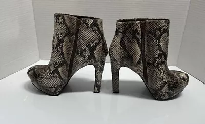 Snake Skin Print  Animal Mossimo Healed Booties Size 6.5 Side Zipper Excellent • $12.99