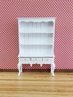 Dollhouse Miniature Queen Kitchen Cupboard Hutch White Anne Style 1:12 Scale • $17.99