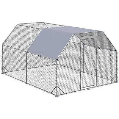 PawHut Chicken Run W/ Roof Walk In Chicken Coop For 10-12 Chickens Hen House • £179.99