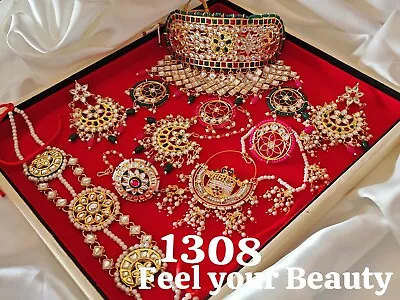 Rajasthani Bollywood Traditional Choker Jewelry Set Kundan Weddig Pride Arabic • $58.49