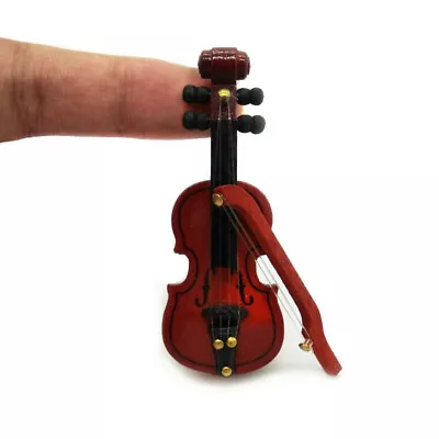 Dollhouse Miniature 1:6 Wooden Violin Musical Instrument Decor Accessories • $9.19