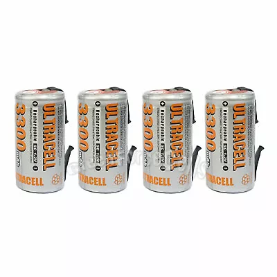 4 Pcs Sub C 3300mAh 1.2V NiMH Rechargeable Battery With Tab Ultracell US Stock • $13.14