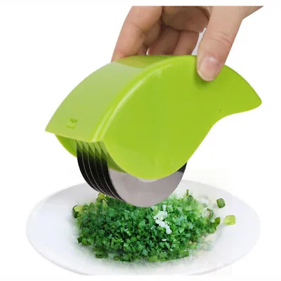 Herb Roller Mincer Manual Hand Scallion Chive Cutter 6 Blade Vegetable Chopper • £5.87