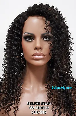 Modu Anytime Selfie Star Synthetic Full Straw Curl Style SS Fidela Alesia Wig • $34.99