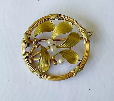 Antique Art Nouveau 18k French Pin With Pearls As Is • $295